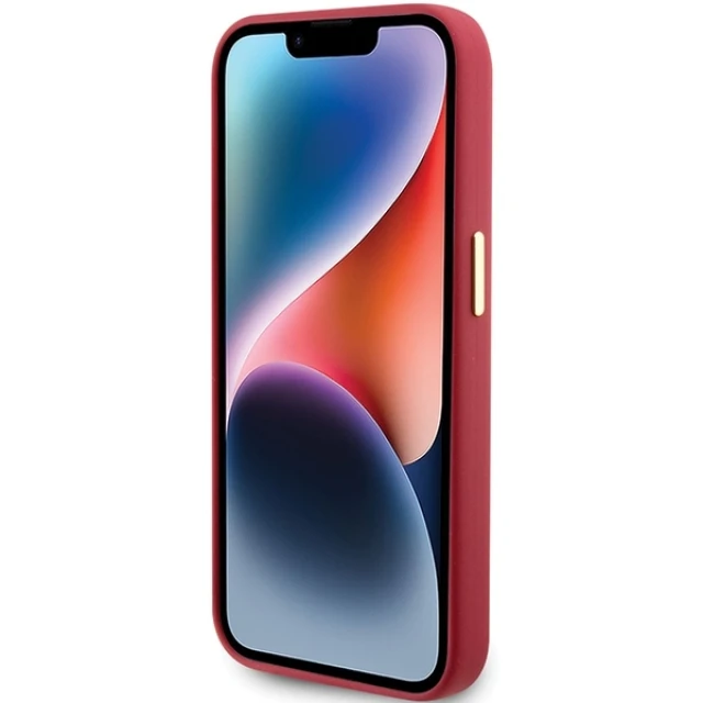 Чохол Guess Silicone Script Metal Logo & Frame для iPhone 15 Pro Magenta (GUHCP15LSMBSLM)