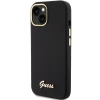 Чохол Guess Silicone Script Metal Logo & Frame для iPhone 15 Black (GUHCP15SSMBSLK)