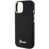 Чохол Guess Silicone Script Metal Logo & Frame для iPhone 15 Black (GUHCP15SSMBSLK)