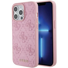 Чохол Guess Leather 4G Stamped для iPhone 15 Pro Max Pink (GUHCP15XP4EPMP)