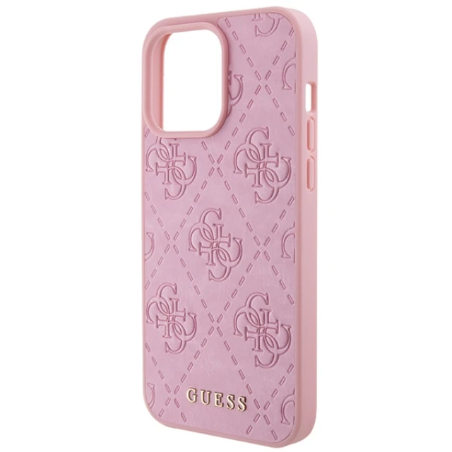 Чохол Guess Leather 4G Stamped для iPhone 15 Pro Max Pink (GUHCP15XP4EPMP)