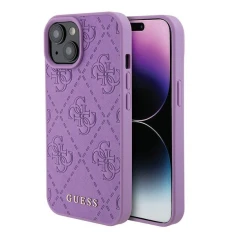 Чохол Guess Leather 4G Stamped для iPhone 15 Light Purple (GUHCP15SP4EPMU)
