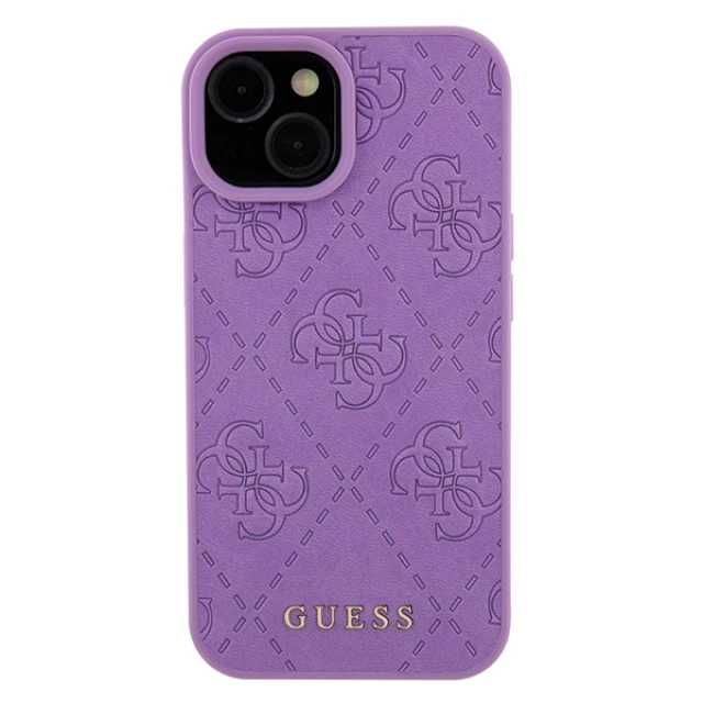 Чохол Guess Leather 4G Stamped для iPhone 15 Light Purple (GUHCP15SP4EPMU)