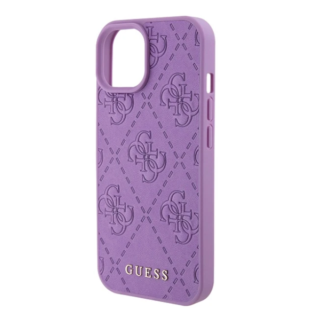 Чохол Guess Leather 4G Stamped для iPhone 15 Light Purple (GUHCP15SP4EPMU)