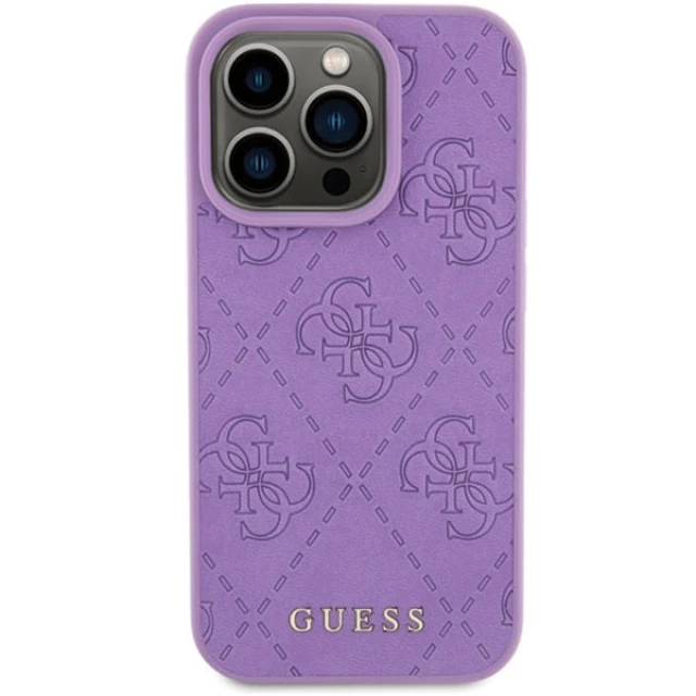 Чохол Guess Leather 4G Stamped для iPhone 15 Pro Max Light Purple (GUHCP15XP4EPMU)