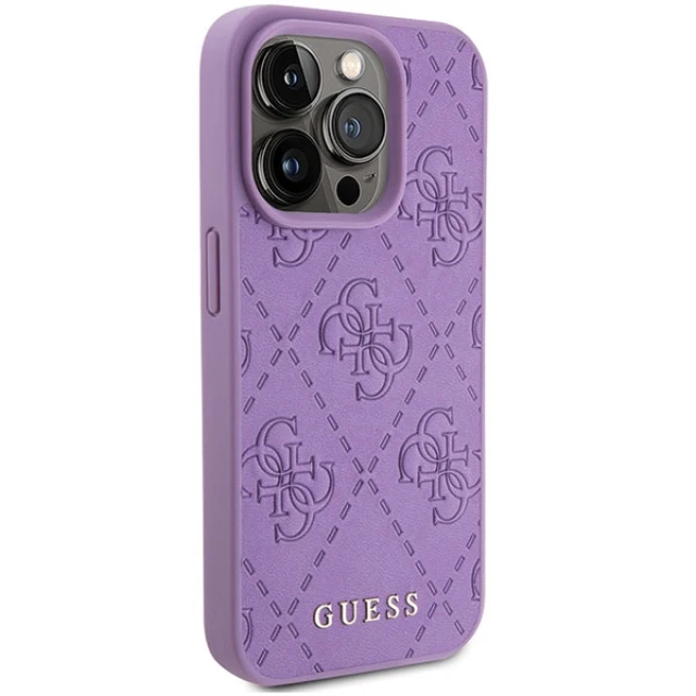 Чохол Guess Leather 4G Stamped для iPhone 15 Pro Max Light Purple (GUHCP15XP4EPMU)