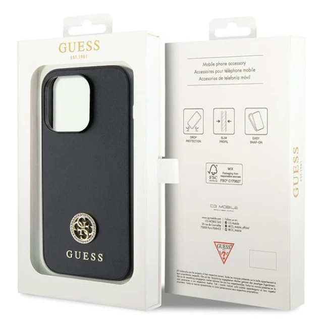 Чохол Guess Strass Metal Logo для iPhone 15 Pro Max Black (GUHCP15XPS4DGPK)