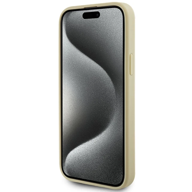 Чохол Guess Leather 4G Metal Logo Strass для iPhone 15 Gold (GUHCP15SPS4DGPD)