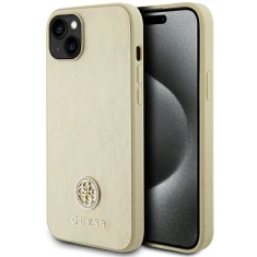 Чехол Guess Strass Metal Logo для iPhone 15 Plus Gold (GUHCP15MPS4DGPD)