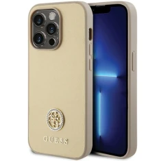 Чохол Guess Strass Metal Logo для iPhone 15 Pro Gold (GUHCP15LPS4DGPD)