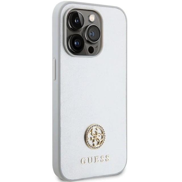 Чохол Guess Strass Metal Logo для iPhone 15 Pro Silver (3666339151164)