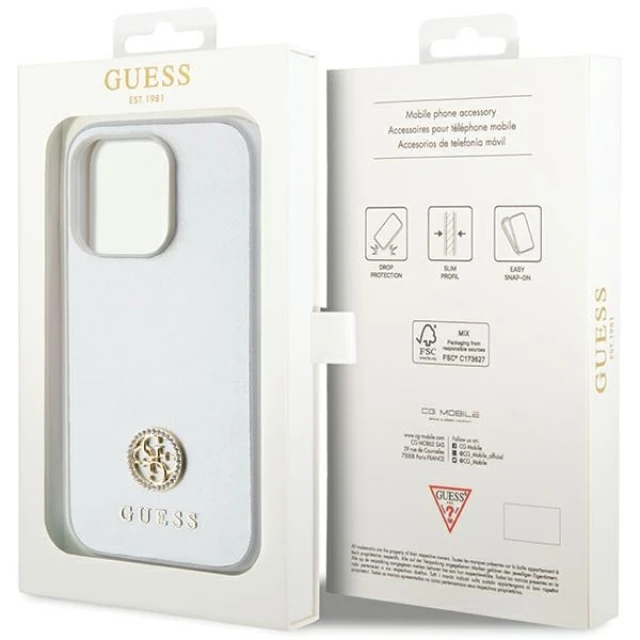 Чохол Guess Strass Metal Logo для iPhone 15 Pro Silver (3666339151164)
