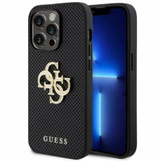 Чохол Guess Perforated 4G Glitter Logo для iPhone 15 Pro Black (GUHCP15LPSP4LGK)