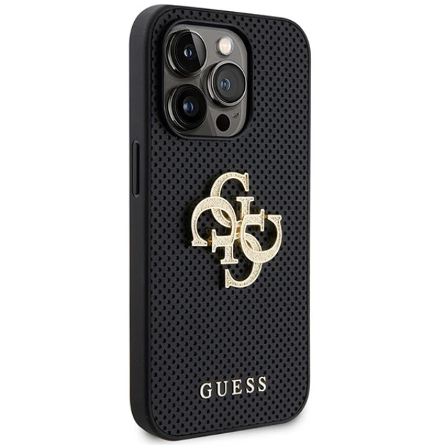 Чохол Guess Perforated 4G Glitter Logo для iPhone 15 Pro Black (GUHCP15LPSP4LGK)