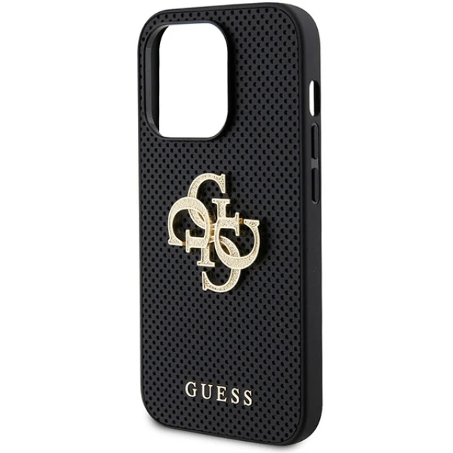 Чохол Guess Perforated 4G Glitter Logo для iPhone 15 Pro Black (GUHCP15LPSP4LGK)