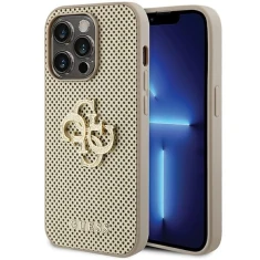 Чохол Guess Perforated 4G Glitter Logo для iPhone 15 Pro Gold (GUHCP15LPSP4LGD)