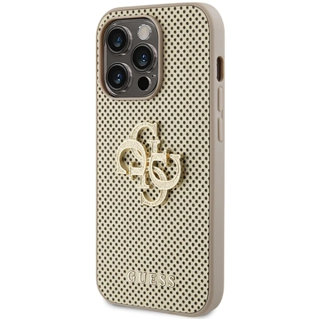 Чохол Guess Perforated 4G Glitter Logo для iPhone 15 Pro Gold (GUHCP15LPSP4LGD)