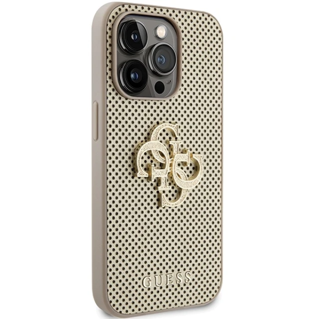 Чохол Guess Perforated 4G Glitter Logo для iPhone 15 Pro Gold (GUHCP15LPSP4LGD)