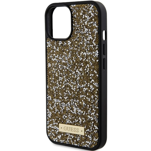 Чохол Guess Rhinestone Metal Logo для iPhone 15 Yellow (GUHCP15SPFGSBSD)