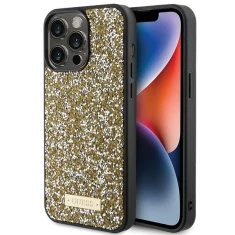Чохол Guess Rhinestone Metal Logo для iPhone 15 Pro Yellow (GUHCP15LPFGSBSD)