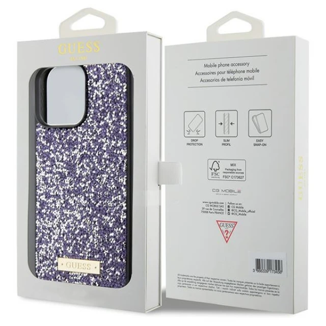 Чохол Guess Rhinestone Metal Logo для iPhone 15 Pro Light Pink (GUHCP15LPFGSBSP)