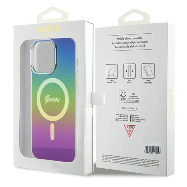 Чохол Guess IML Iridescent для iPhone 15 Pro Rainbow with MagSafe (GUHMP15LHITSK)