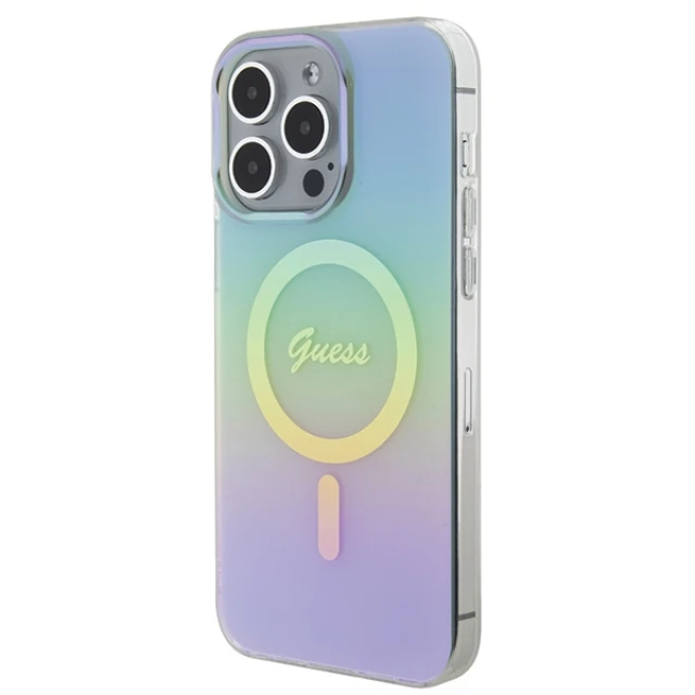 Чохол Guess IML Iridescent для iPhone 15 Pro Turquoise with MagSafe (GUHMP15LHITSQ)