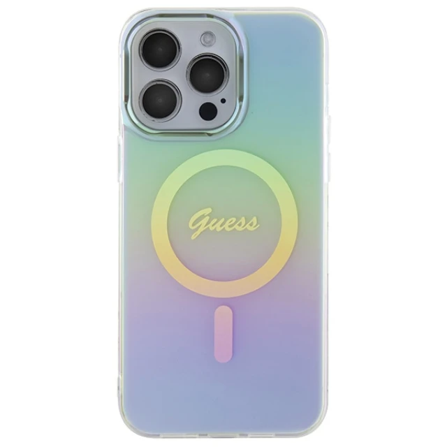Чохол Guess IML Iridescent для iPhone 15 Pro Turquoise with MagSafe (GUHMP15LHITSQ)