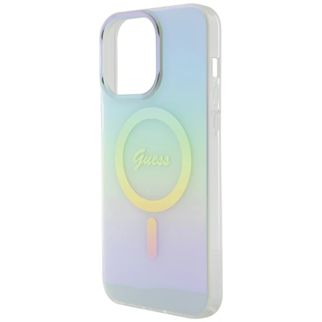 Чохол Guess IML Iridescent для iPhone 15 Pro Turquoise with MagSafe (GUHMP15LHITSQ)