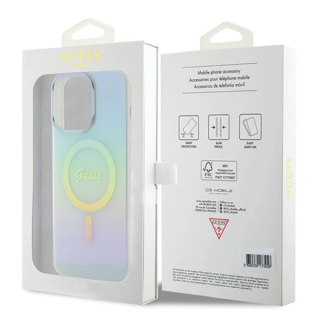 Чохол Guess IML Iridescent для iPhone 15 Pro Turquoise with MagSafe (GUHMP15LHITSQ)