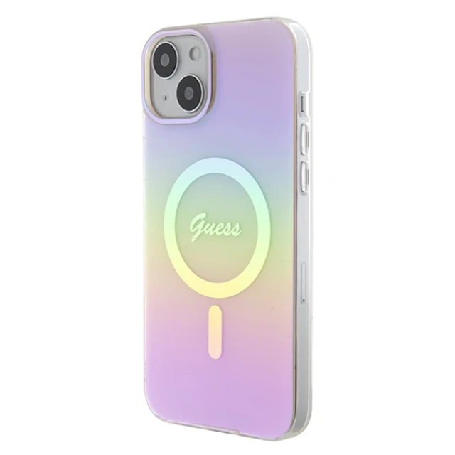 Чохол Guess IML Iridescent для iPhone 15 Plus Pink with MagSafe (GUHMP15MHITSP)