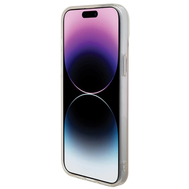 Чохол Guess IML Iridescent для iPhone 15 Pro Pink with MagSafe (GUHMP15LHITSP)