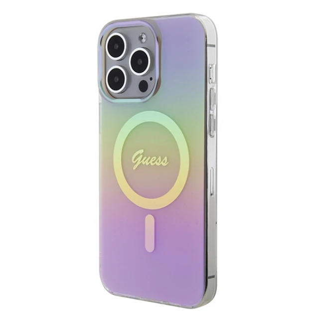 Чохол Guess IML Iridescent для iPhone 15 Pro Max Pink with MagSafe (GUHMP15XHITSP)