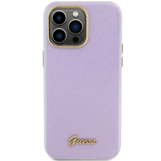 Чохол Guess Glitter Glossy Script для iPhone 15 Pro Max Lilac (GUHCP15XPGMCSL)