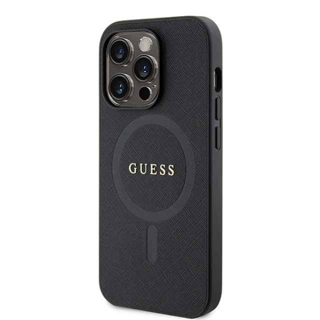 Чехол Guess Saffiano для iPhone 15 Pro Max Black with MagSafe (GUHMP15XPSAHMCK)