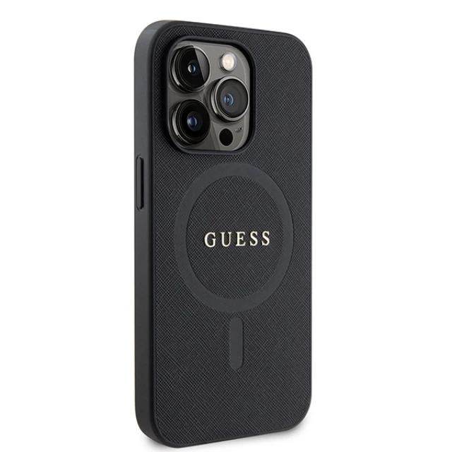 Чехол Guess Saffiano для iPhone 15 Pro Max Black with MagSafe (GUHMP15XPSAHMCK)