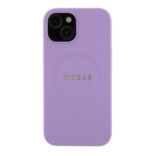Чохол Guess Saffiano для iPhone 15 Plus Purple with MagSafe (GUHMP15MPSAHMCU)
