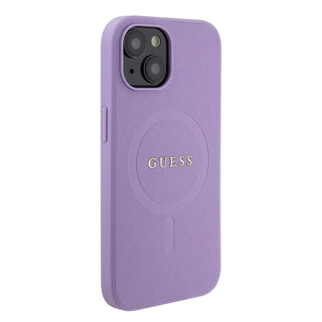 Чохол Guess Saffiano для iPhone 15 Plus Purple with MagSafe (GUHMP15MPSAHMCU)
