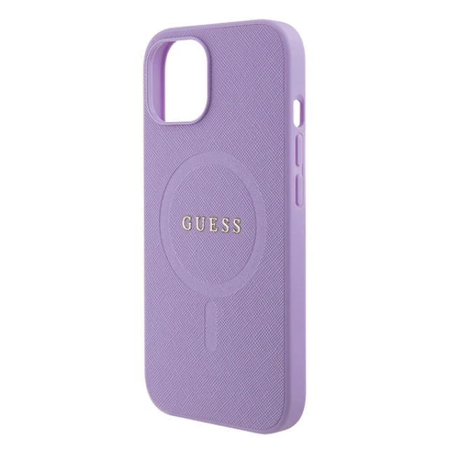 Чохол Guess Saffiano для iPhone 15 Plus Purple with MagSafe (GUHMP15MPSAHMCU)
