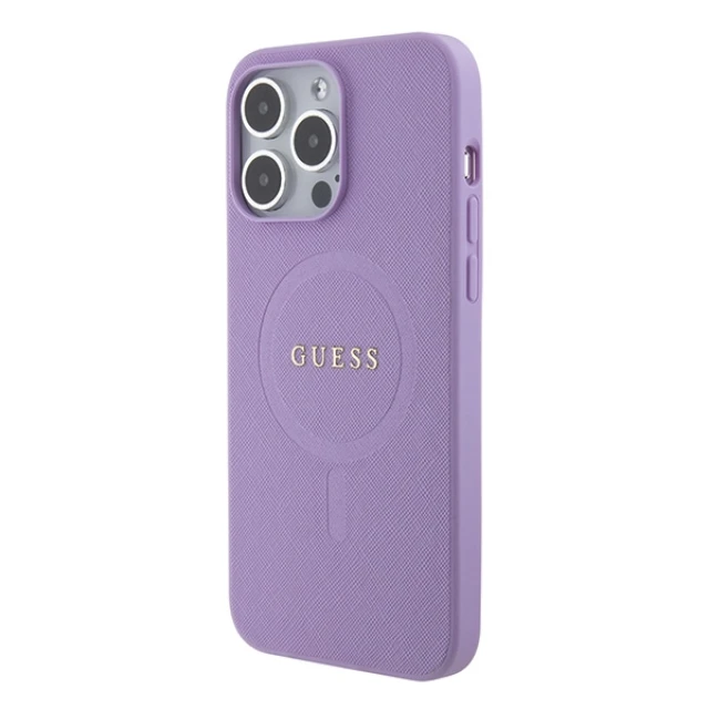 Чохол Guess Saffiano для iPhone 15 Pro Max Purple with MagSafe (GUHMP15XPSAHMCU)