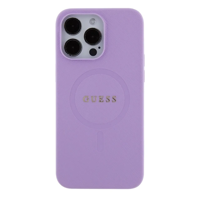 Чохол Guess Saffiano для iPhone 15 Pro Max Purple with MagSafe (GUHMP15XPSAHMCU)
