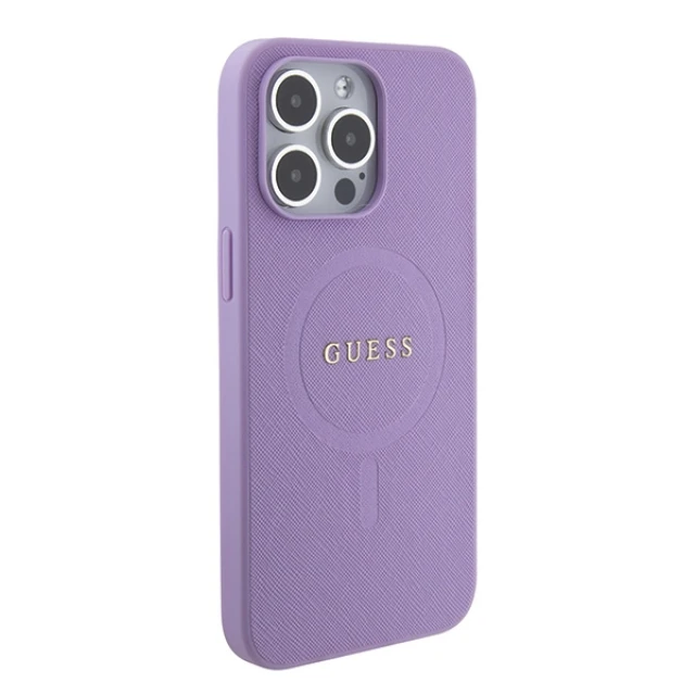 Чохол Guess Saffiano для iPhone 15 Pro Max Purple with MagSafe (GUHMP15XPSAHMCU)
