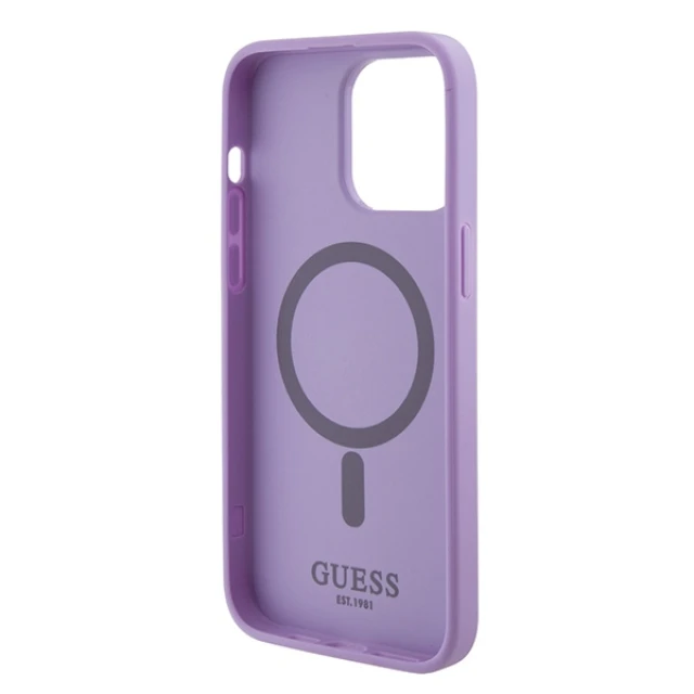 Чохол Guess Saffiano для iPhone 15 Pro Max Purple with MagSafe (GUHMP15XPSAHMCU)