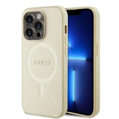 Чохол Guess Saffiano для iPhone 15 Pro Max Beige with MagSafe (GUHMP15XPSAHMCB)