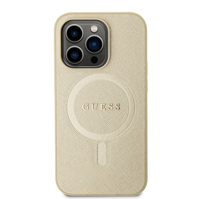 Чохол Guess Saffiano для iPhone 15 Pro Max Beige with MagSafe (GUHMP15XPSAHMCB)