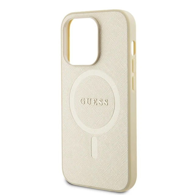 Чохол Guess Saffiano для iPhone 15 Pro Max Beige with MagSafe (GUHMP15XPSAHMCB)