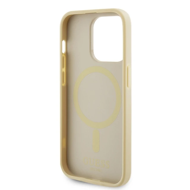 Чохол Guess Saffiano для iPhone 15 Pro Max Beige with MagSafe (GUHMP15XPSAHMCB)