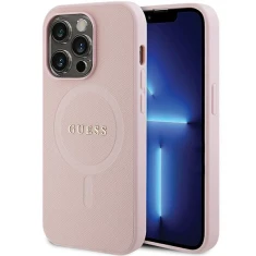 Чехол Guess Saffiano для iPhone 14 Pro Pink with MagSafe (GUHMP14LPSAHMCP)
