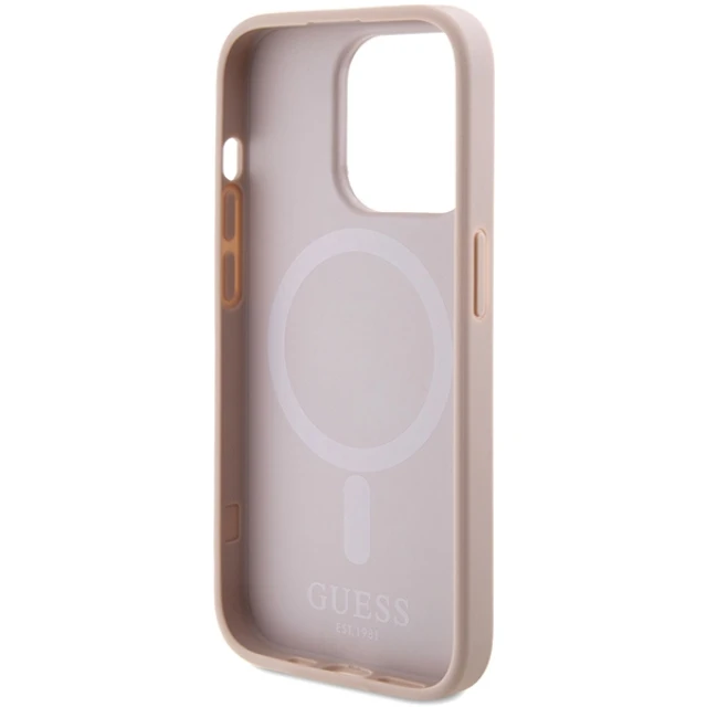 Чохол Guess Saffiano для iPhone 15 Pro Max Pink with MagSafe (GUHMP15XPSAHMCP)