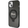 Чохол Guess Ring Stand Script Glitter для iPhone 15 | 14 | 13 Black with MagSafe (GUHMP14SHRSGSK)